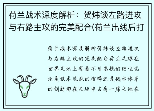 荷兰战术深度解析：贺炜谈左路进攻与右路主攻的完美配合(荷兰出线后打谁)