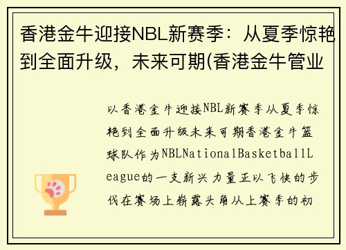 香港金牛迎接NBL新赛季：从夏季惊艳到全面升级，未来可期(香港金牛管业)