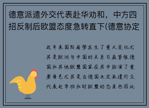 德意派遣外交代表赴华劝和，中方四招反制后欧盟态度急转直下(德意协定)