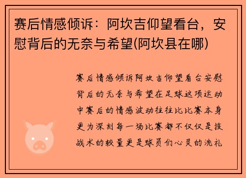 赛后情感倾诉：阿坎吉仰望看台，安慰背后的无奈与希望(阿坎县在哪)